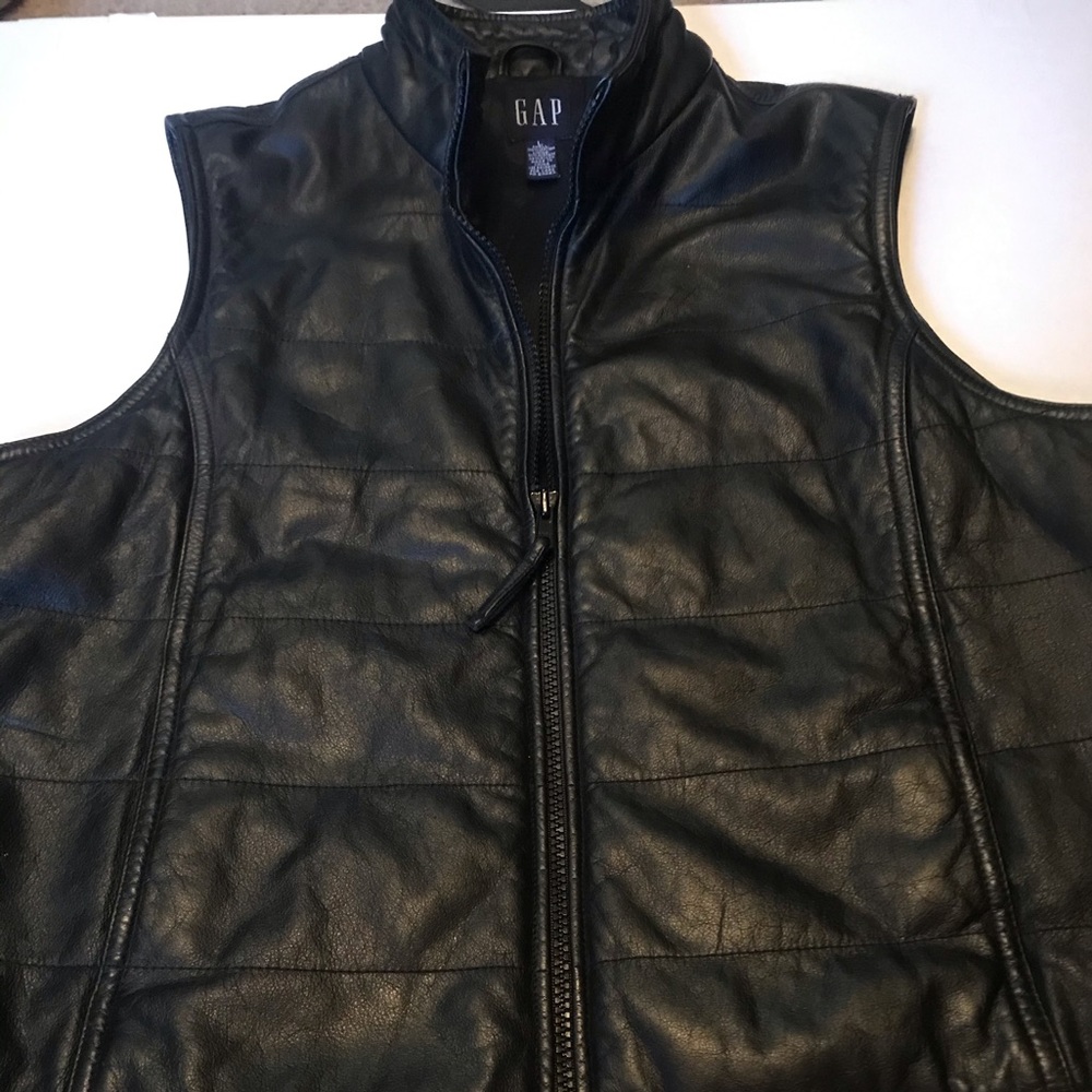 Black leather vest
